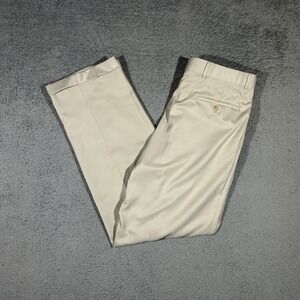 Ballin Men's Size 35 Classic Comfort EZE Beige Pleated Cuffed Pants #3192